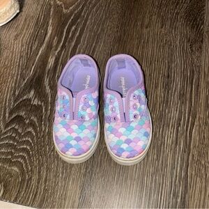 Oomphies Kids mermaid Slip-On Sneakers size 8